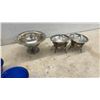Image 11 : Silver Plated Footed Bowls, Trivets, Salt Cellars, Shakers, Folding Hot Plate Stand