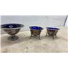 Image 7 : Silver Plated Footed Bowls, Trivets, Salt Cellars, Shakers, Folding Hot Plate Stand