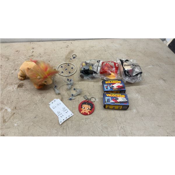 Tomy Commandrons Solardyn and Velocitor, McDonald's Happy Meal Toys, Betty Boop Keychain, Ty Baby
