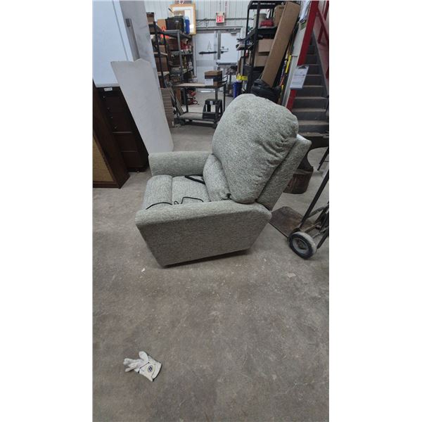 Gray Speckled Fabric Electric Lift Recliner Chair With Wired Remote