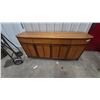 Image 1 : Mid-Century Modern Curved-Front Teak Credenza Sideboard With 4 Drawers and 4 Cabinet Doors