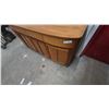 Image 6 : Mid-Century Modern Curved-Front Teak Credenza Sideboard With 4 Drawers and 4 Cabinet Doors