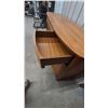 Image 7 : Mid-Century Modern Curved-Front Teak Credenza Sideboard With 4 Drawers and 4 Cabinet Doors