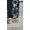 Image 2 : Four Vintage Oil Lamps Including Green Moon and Stars and Clear Glass Finger Lamps