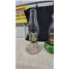 Image 5 : Four Vintage Oil Lamps Including Green Moon and Stars and Clear Glass Finger Lamps