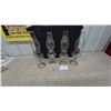Image 1 : Four Antique Clear Glass Oil Lamps with Glass Chimneys and Pedestal Bases