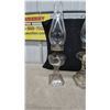 Image 2 : Three Clear Glass Oil Lamps with Chimneys and Wicks