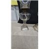 Image 3 : Three Clear Glass Oil Lamps with Chimneys and Wicks