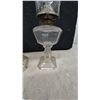 Image 7 : Three Clear Glass Oil Lamps with Chimneys and Wicks