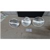 Image 1 : Three Silver-Tone Round Metal lamp reflectors