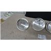 Image 3 : Three Silver-Tone Round Metal lamp reflectors