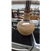 Image 3 : Rustic Earthenware Vase with Woven Rattan and Decorative Sticks and Cylindrical Pot with Stand