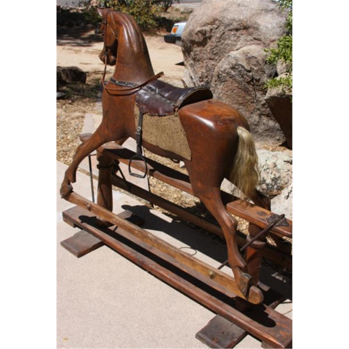 Handcarved Glider Antique Rocking Horse