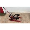 Image 1 : Motorcycle Lift Jack with Foot Pedals, Hydraulic Cylinder, and Casters