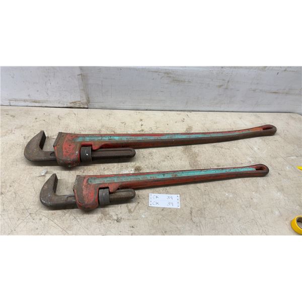 Two RIDGID Pipe Wrenches, 48” and 36”