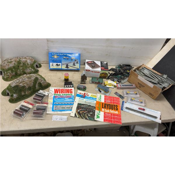 Bachmann N Scale E-Z Track Pier Set, MRC Tech 220 Controller, Tunnels, Books, Track