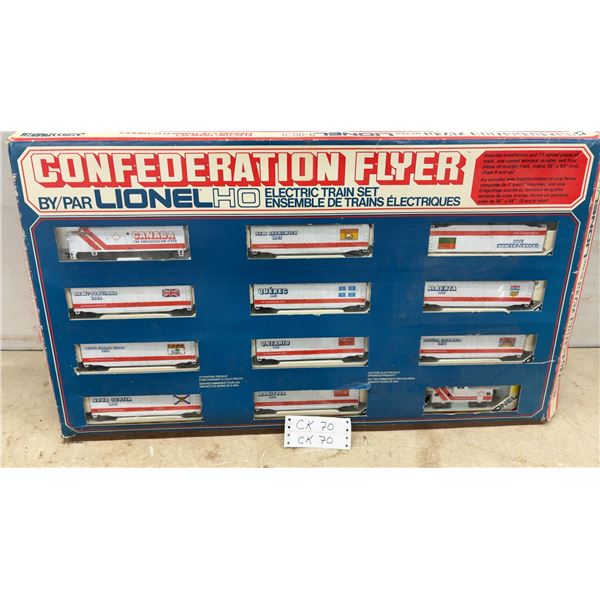 Lionel HO Scale "Confederation Flyer" Electric Train with Canadian Province Cars and Track. No