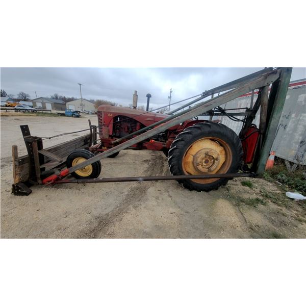 Massey-Harris 44 Gas Tractor with Farmhand Front-End Loader and Snow Dozer