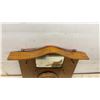 Image 4 : Vintage Wooden Wall-Mounted Grooming Station with Mirror, Hooks and Three Brushes, 18 1/2 × 19”