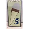 Image 4 : "Double-Dip Cones 5¢" Vintage-Style Tin Advertising Sign with Ice Cream Cone Graphic, 17 × 7”