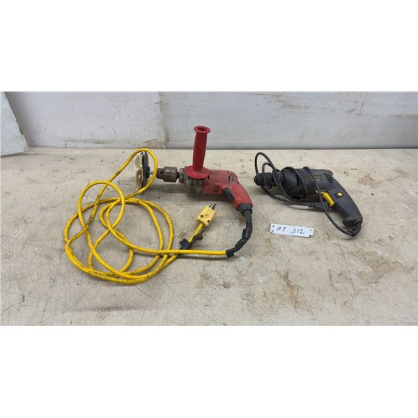 SKIL Heavy-Duty Corded Drill with Mixing Paddle and Shopmaster 3/8” Corded Drill