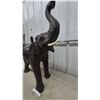 Image 3 : Large Leather Elephant Statue with Raised Trunk and Tusks. 31” to top of trunk