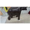 Image 4 : Large Leather Elephant Statue with Raised Trunk and Tusks. 31” to top of trunk