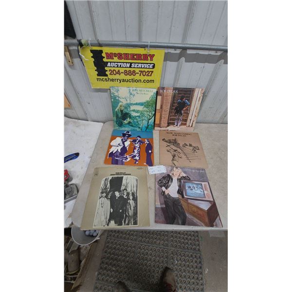 6 Joni Mitchell and Bob Dylan Folk Rock Vinyl Albums, For the Roses, Street-Legal
