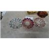 Image 4 : Vintage Glass Ashtrays Including Bubble Design, Square Amber, and Ribbed Round