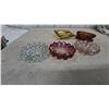 Image 5 : Vintage Glass Ashtrays Including Bubble Design, Square Amber, and Ribbed Round