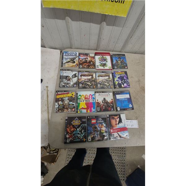 Lot of 15 PlayStation 3 Games Including Assassin's Creed IV, Borderlands 2, Sims 3