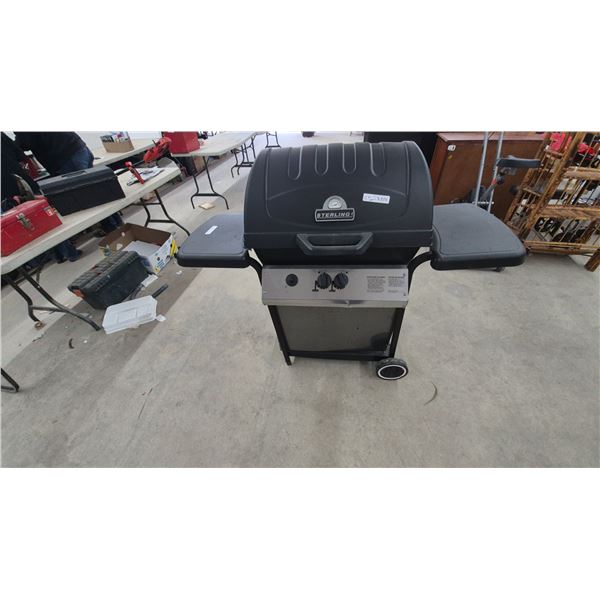 Sterling Two-Burner Propane Gas Grill with Side Tables and bottle