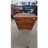 Image 1 : Vintage Three-Drawer Wooden Dresser With Wooden Knob Handles and Dovetail Joints 34”×36”×16”