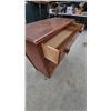 Image 4 : Vintage Three-Drawer Wooden Dresser With Wooden Knob Handles and Dovetail Joints 34”×36”×16”