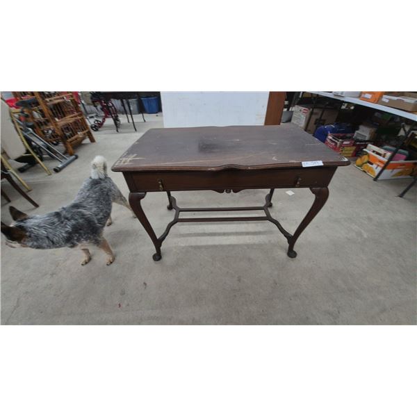 Antique Queen Anne Style Mahogany Console Table with Cabriole Legs