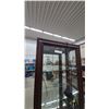 Image 3 : Tall Dark Wood Lighted Curio Display Cabinet with Glass Sides and Shelves