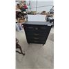 Image 1 : Mid-Century Modern Black-Painted 4-Drawer Chest of Drawers with Tapered Legs. 39”×32”×16”