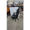 Image 2 : Black Faux Leather High-Back Office Chair with Adjustable Armrests