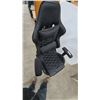 Image 4 : Black Faux Leather High-Back Office Chair with Adjustable Armrests