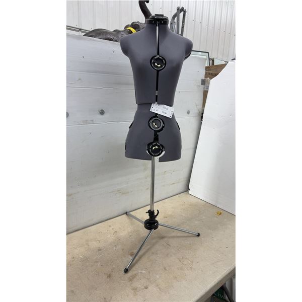 Adjustable Dress Form with 12 Dials for Bust, Waist, and Hip Sizing on Metal Tripod Stand
