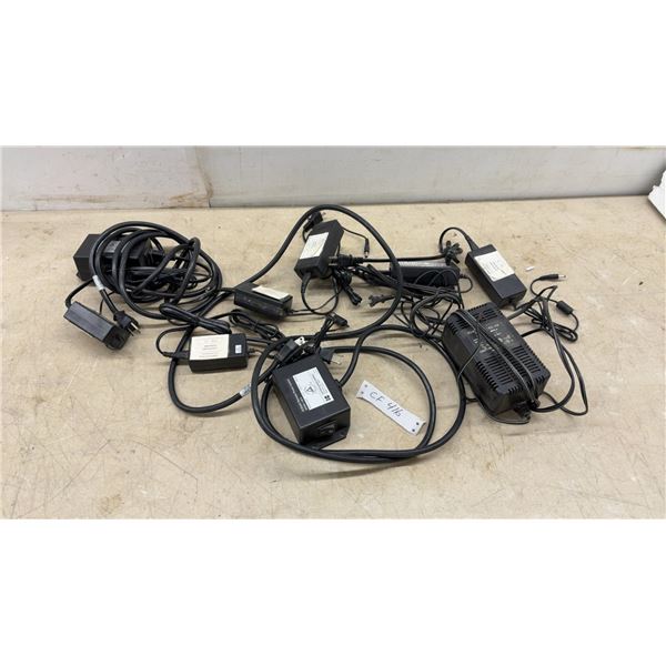 Assorted AC-to-DC Power Adapters and Transformers Including 40W/12V 3A