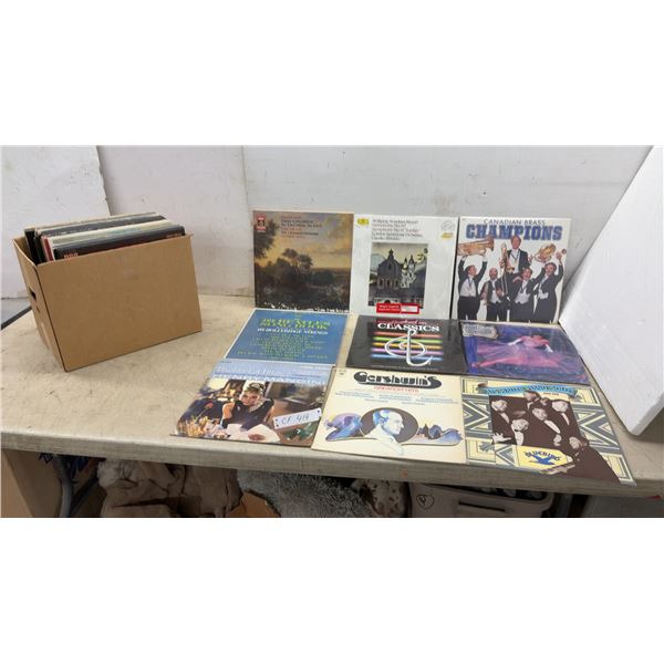 Collection of Vinyl Records Including Beethoven, Mozart, Beatles, Linda Ronstadt, Fats Waller