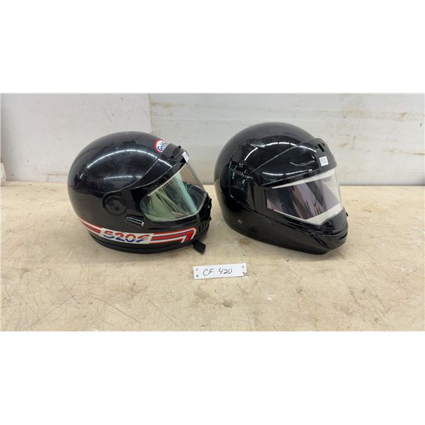 Two DOT-Certified Full-Face Motorcycle Helmets, Size XXL and Unknown