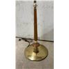 Image 2 : Mid-Century Modern Torchère Floor Lamp With Brass, Wood, and Milk Glass Shade, circa 1950s-60s