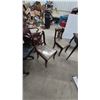 Image 6 : Vintage Classical Revival Dining Set, Table With Cabriole Legs and Four Lyre-Back Chairs