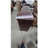 Image 4 : Traditional Dark Wood Serpentine Front Dresser with Oval Inlay and Multiple Drawers. 38”×70”×20”