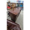 Image 5 : Traditional Dark Wood Serpentine Front Dresser with Oval Inlay and Multiple Drawers. 38”×70”×20”