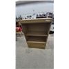 Image 1 : Light Wood-Look Storage Cabinet with Two Open Shelves and Two Lower Drawers. 52”×36”×15”