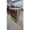Image 2 : Light Wood-Look Storage Cabinet with Two Open Shelves and Two Lower Drawers. 52”×36”×15”