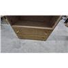 Image 3 : Light Wood-Look Storage Cabinet with Two Open Shelves and Two Lower Drawers. 52”×36”×15”